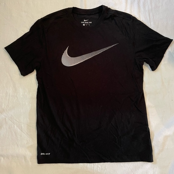 Nike dri-fit swoop logo black t-shirt Sz m - Picture 1 of 3